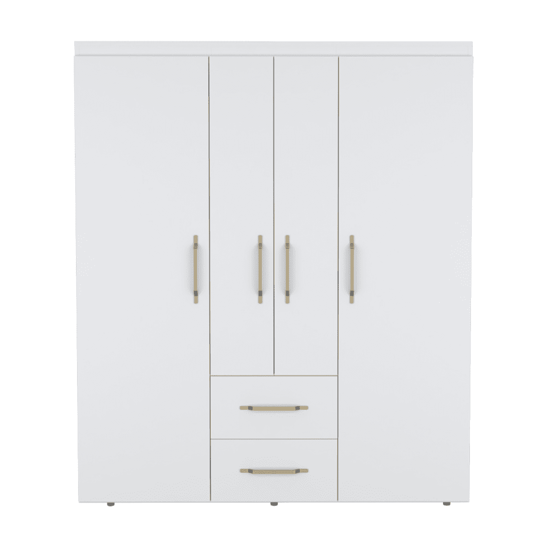 59" White Two Drawer Combo Dresser
