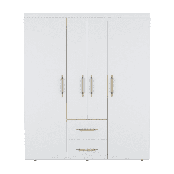 59" White Two Drawer Combo Dresser