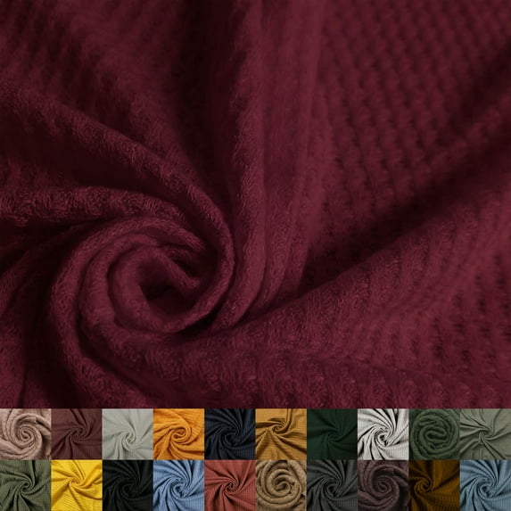 59" Wide Rayon Spandex Waffle Open Knit Fabric -Anti Wrinkle,Breathable Fabric by the Yard-210 GSM-for Sewing, Apparel, Clothing, Headbands, Decorations, School, Home, and DIY Projects-Berrice