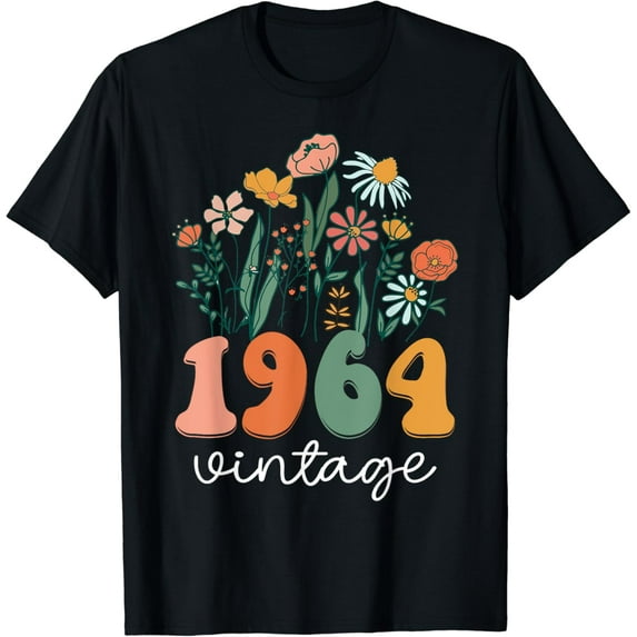 59 Years Old Vintage 1964 59th Women Birthday Wildflower T-Shirt