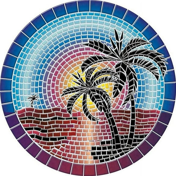 59 in. Island Sunset Poolsaic Mat