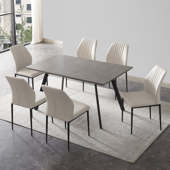59 inch Dining Table, Wood Rectangle Kitchen Table (1 Table)