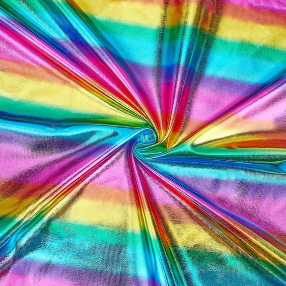 59 inch x 1 Yard Iridescent Foil Stretch Fabric Metallic Foil Spandex Hologram Stretch Shiny Fabrics for DIY Sewing Crafting Curtain Dancewear Costume Event Decoration