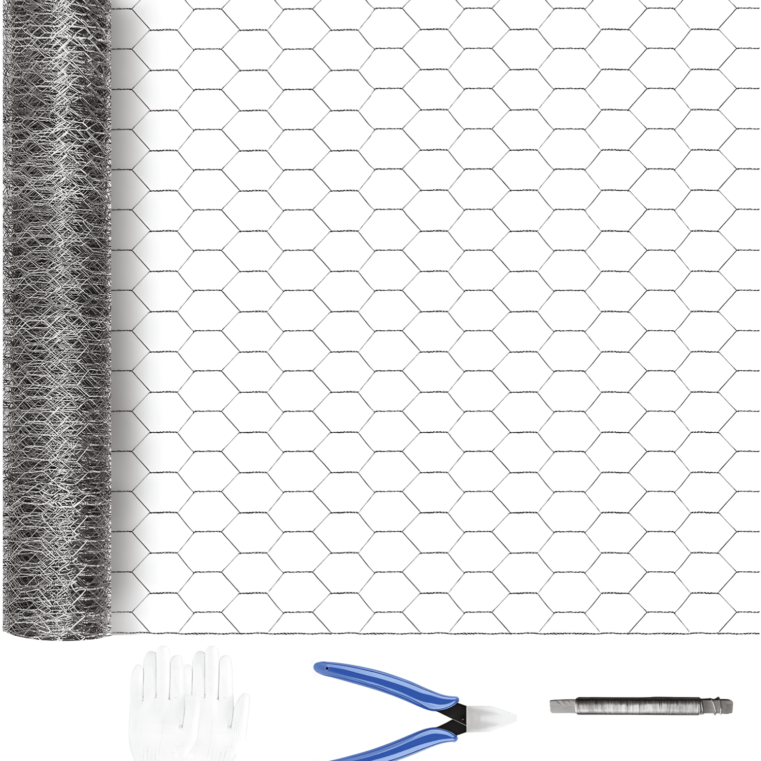 59" x 100' Galvanized Chicken Wire Mesh, 21 Gauge Hexagonal Poultry Netting, Rust-Resistant Metal Wire Fence for Garden Protection, Animal Barrier, Rabbit Enclosure, and Floral DIY Crafts
