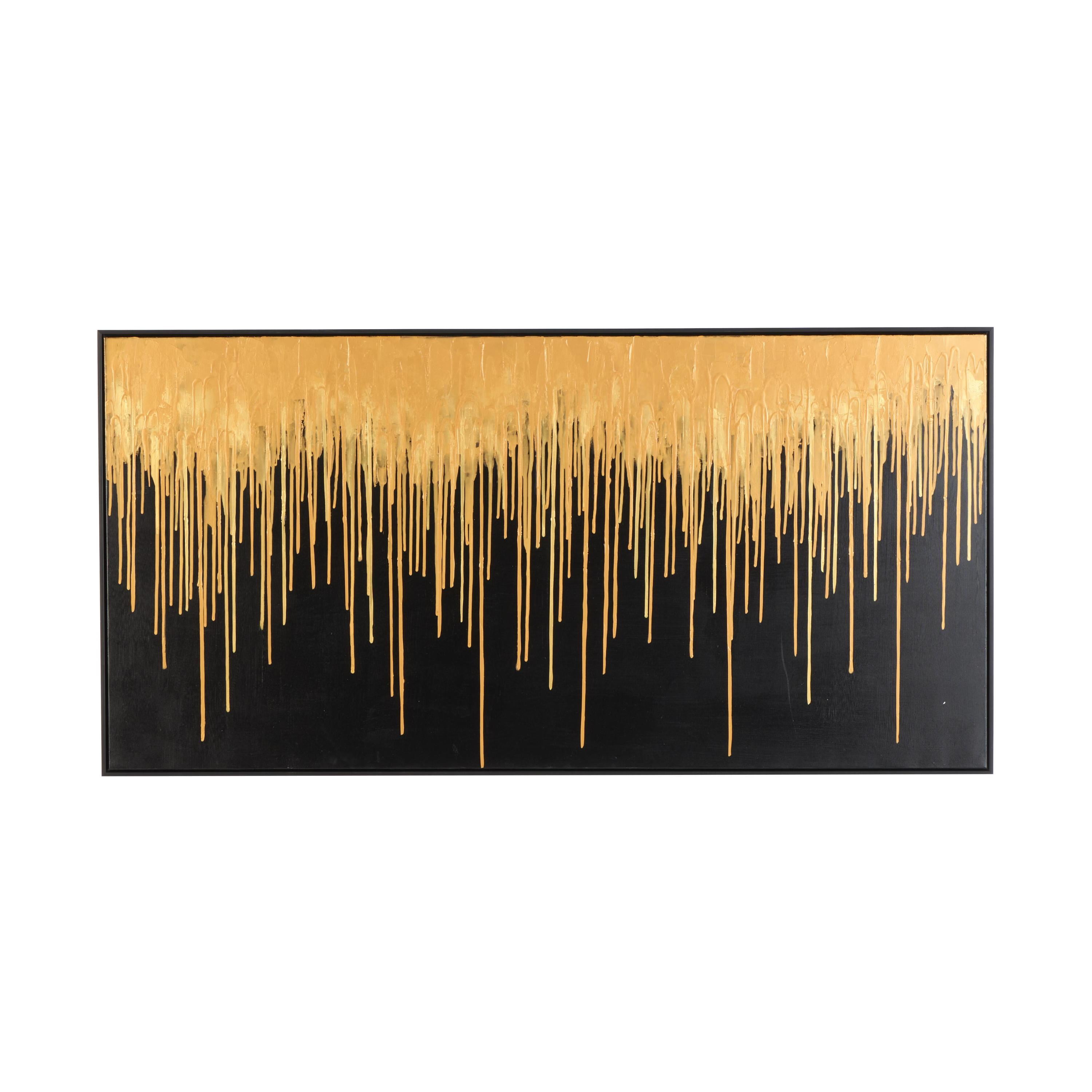 59" x 30" Melting Drip Abstract Framed Wall Art with Black Frame, by DecMode