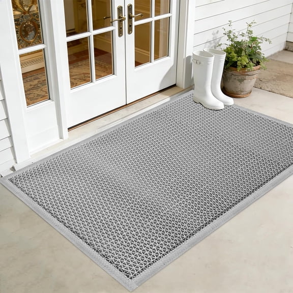 59 x 36 Inch Front Door Mat, Drainage Heavy Duty Dirt Trapping Doormat with Drainage Holes, Non-Slip Floor Mats Rubber Backing for Entrance Restaurant Commercial Kitchen Industral Pool,Indoor Outdoor