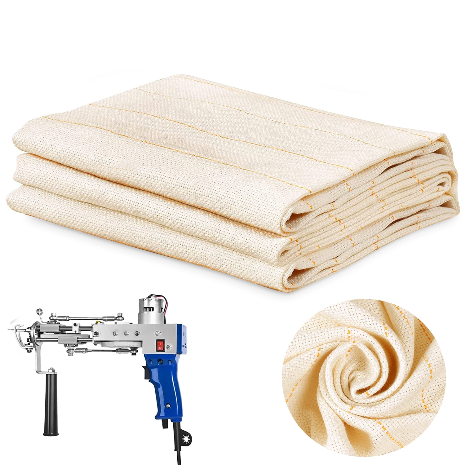2 Pieces 79 x 59 Inches Monk's Cloth Primary Tufting Fabric Punch Needle  Cloth Fabric Large Monk Cloth with Marked Lines for Sewing Rug Tufting Guns