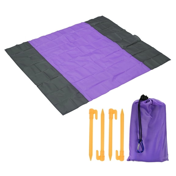 59" x 57" Beach Blanket Waterproof Picnic Mat for Travel Purple