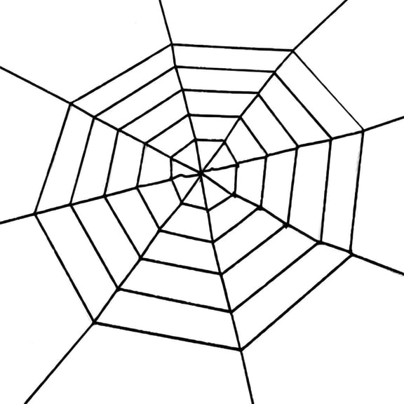 59 x 59 Inch Web Decorations Black Cobweb Decor Haunted House Props Round Cobweb String Realistic Rope Trick or Scary Setup