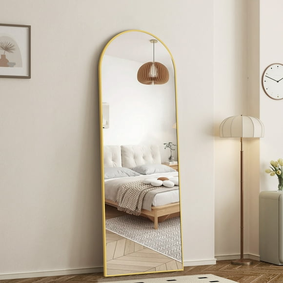 59"x16" Arched Full Length Mirror Full Body Mirror Floor Mirror Standing Hanging or Leaning Wall,Gold