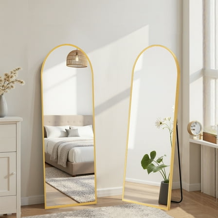 59"x16" Arched Full Length Mirror Full Body Mirror Floor Mirror Standing Hanging or Leaning Wall,Gold