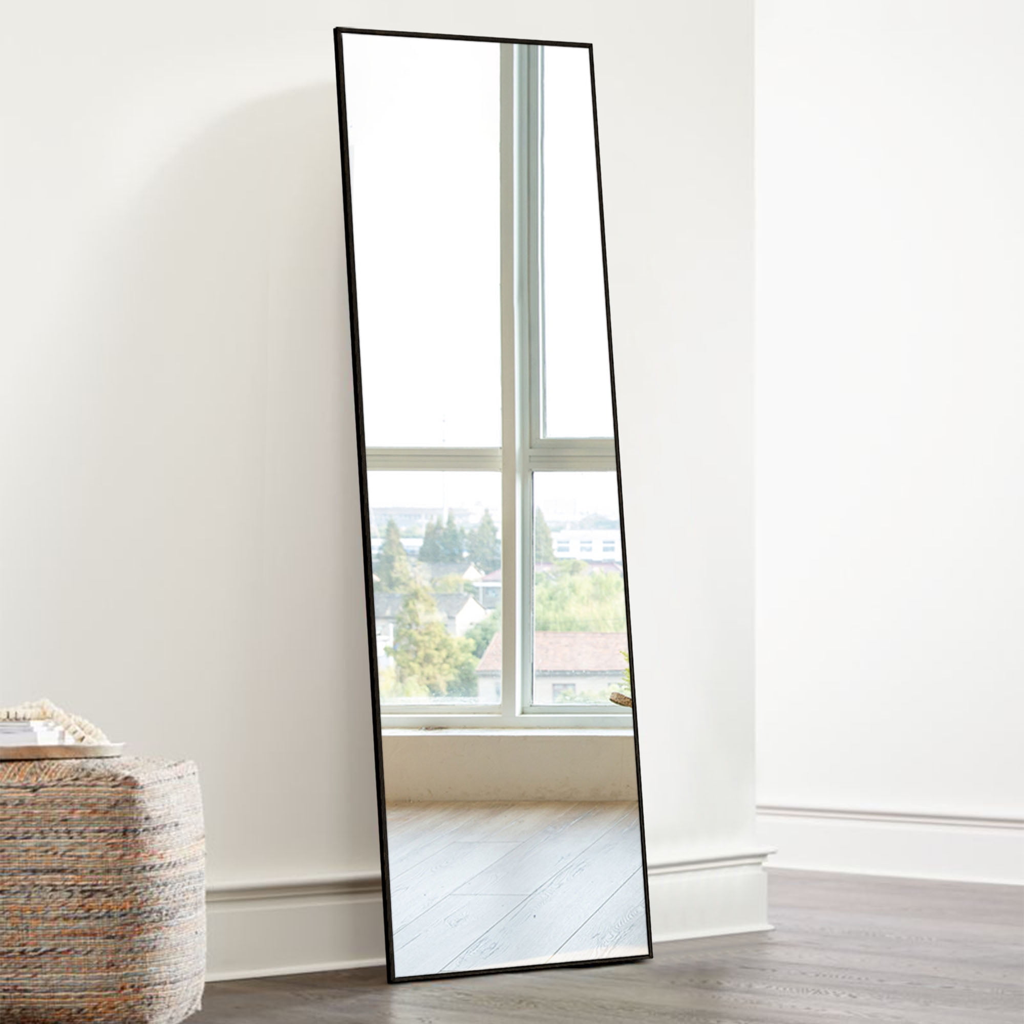 59"x16" Full Length Mirror Standing Mirror for Living Room Rich Black