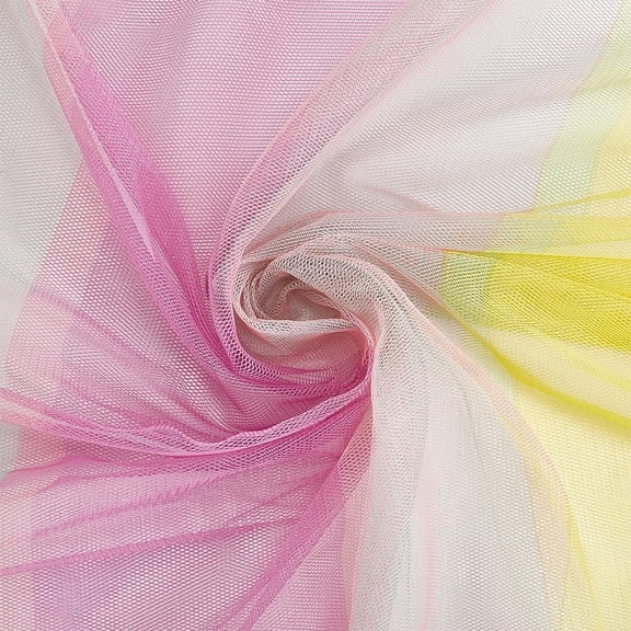 59" x5.5 Yards Rainbow Net Fabric Colorful Tulle Mesh Fabric Gradient Polyester Mesh Fabric Sewing Crafting Fabric