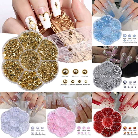 5900 Half Pearls for Crafts - White Nail Pearls for DIY Art & Makeup, Gifts Stocking Stuffers for Women (2/3/4/5/6/8/10mm)