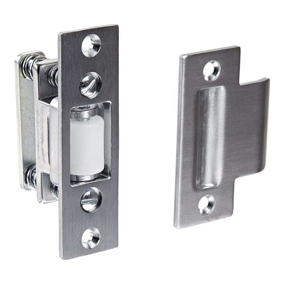 592.26D Brass Door Strike Plate - #161 Strike, 1" Width, Plated Finish - with Mounting Screws - Durable & Quiet Operation