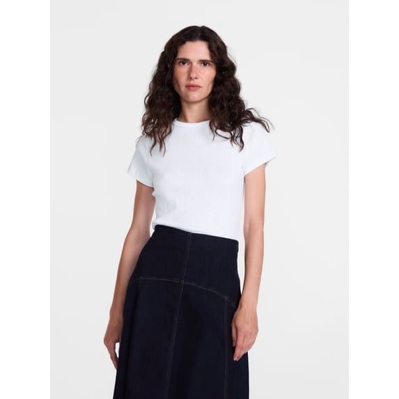 Scenario Women's Variegated Rib Tee with Short Sleeves, Sizes XS-XXXL
