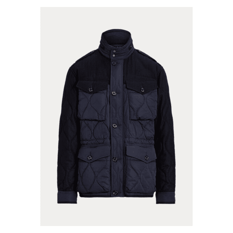 Ki　ネイビー ミリタリージャケット　ラルフローレン Polo Ralph Lauren Navy Blue USA Flag Military Patch Denim