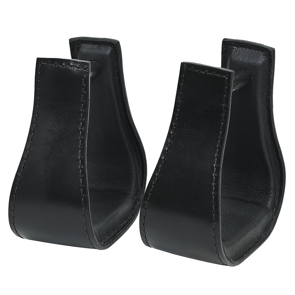 59HS Hilason Western Saddle Black Leather Covered Horse Saddle Stirrups