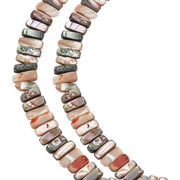 59Pc Natural Abalone Shell Beads Rectangle Seashell Loose 16x6mm Colorful Cabochons Paua Shell Spacer Beads for Bracelet Earrings Necklace Jewelry Making DIY Accessories