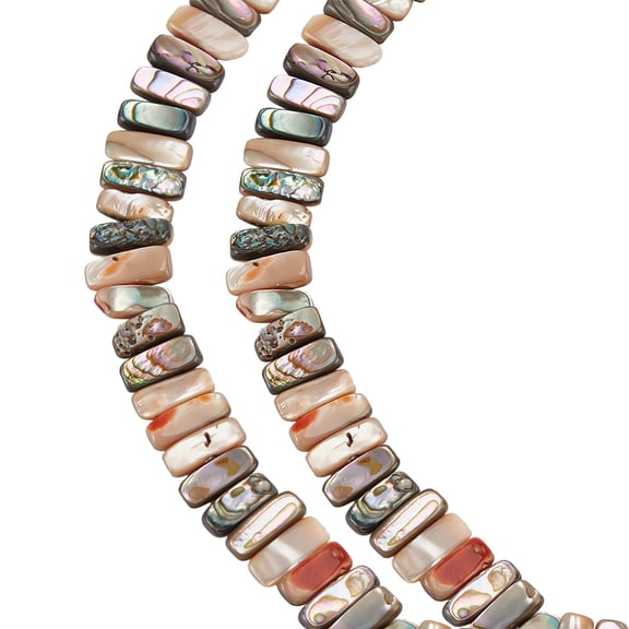 59Pc Natural Abalone Shell Beads Rectangle Seashell Loose 16x6mm Colorful Cabochons Paua Shell Spacer Beads for Bracelet Earrings Necklace Jewelry Making DIY Accessories DIY
