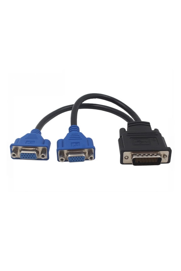 59Pin Male to 2 VGA Female Monitors Extension Cable High-speed Data Transmission Good Compatibility