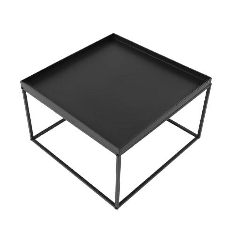 59cm Metal Square Coffee Table Matt Black End Table/Side Table For