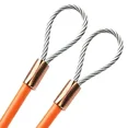 thumbnail image 1 of 59ft Cut To Size 1/8 Galvanized Steel Cable ORANGE Vinyl Coated To 3/16 With Copper Sleeves MADE IN USA, 1 of 1