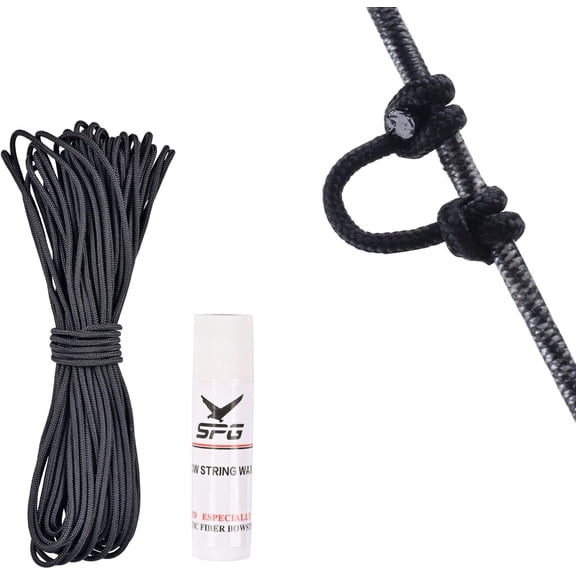 59ft D Loop Material - Tear and Durable - Archery D Loop String for Compound Bow Withstand 200lbs Bow Release D Loop String with Bow String Wax Bowstring Maintenance Tools