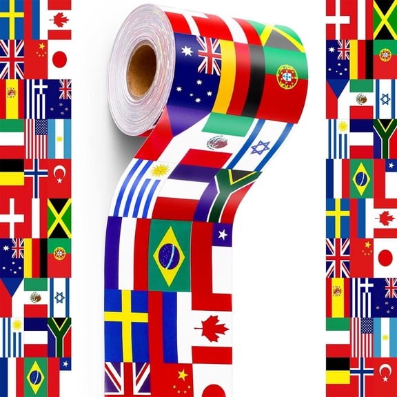 59ft National Flags Borders Trim Wall Sticker Chalkboard Borders Trim Wall Decoration For Classroom Home Decoration