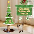 thumbnail image 1 of 59in Large Tall Christmas Tree Cat Tower - 2 Cat Houses, Soft Fleece, Teaser Toy, Sisal Scratching Post, Multi-Level Activity Center for Cats, 1 of 14