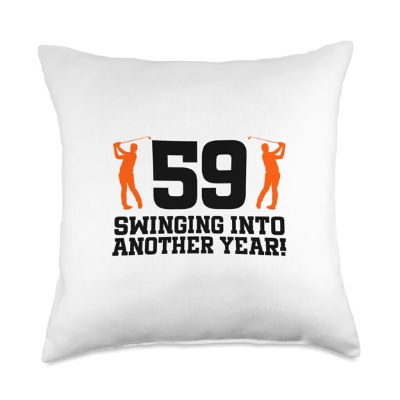 59th Birthday Golf 59 Years Old Golf Player Birthday Throw Pillow Y101