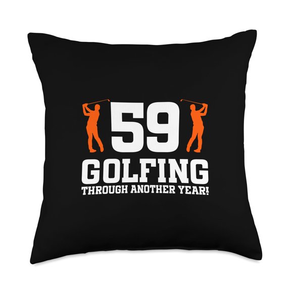 59th Birthday Golf 59 Years Old Golf Player Birthday Throw Pillow Y101