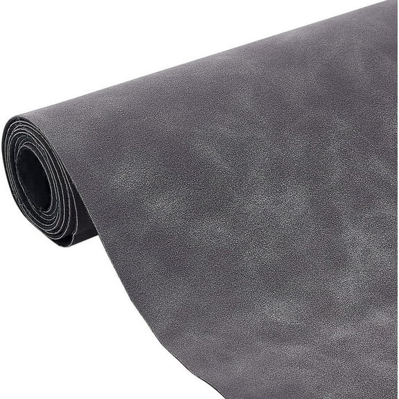 59x13.7 Inches Leather Sheets Gray Frosted Leather Roll Soft Suede Leatherette Fabric
