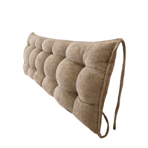 59x20in Tufted Velvet Headboard Backrest Pillow High‑Density Polyester‑Filled Cushion With Fixing Straps Wall‑Mountable