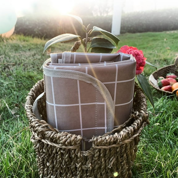 59x55 Inch Sandproof Picnic Blanket, Water-Resistant Pvc Beach Mat with Carry Strap, Foldable Outdoor Camping Mat for Travel, Park, Grass