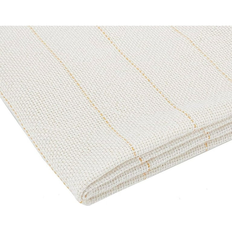 Primary White Rug Fabric Monk Cloth with lines