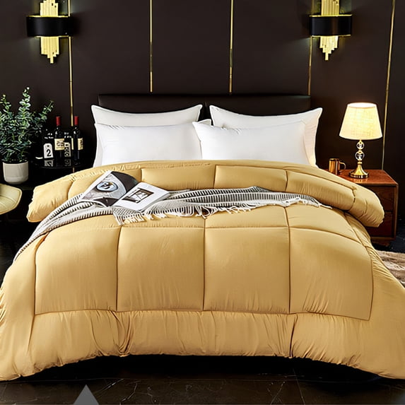 59x79 Inch Lightweight Polyester Quilted Bed Quilt, Machine Washable All-Season Down Alternative Quilt