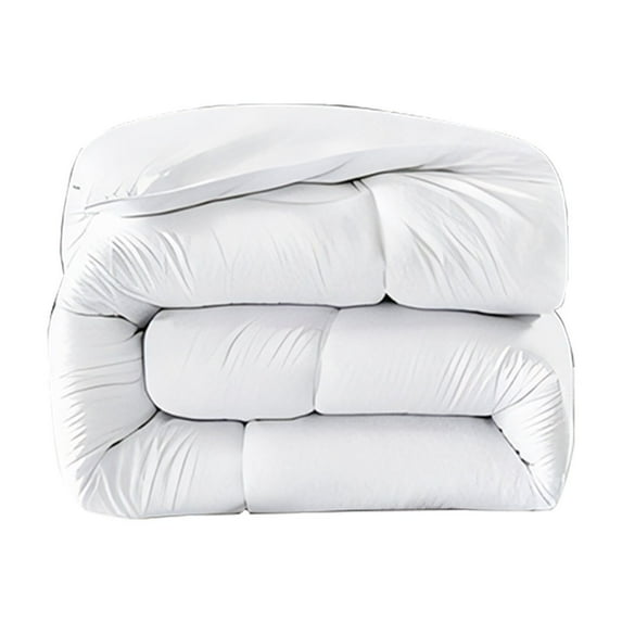 59x79in Lightweight Quilted All-Season Down Quilt - White Machine Washable Bed Quilt with Angled Label, Oversized Soft Comforter ( White )