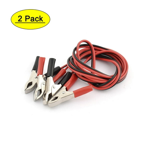 5A Alligator Clip Double Wire Battery Test Booster Jumper Cable 1.5M Long 2pcs