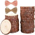 thumbnail image 1 of 5ARTH Natural Wood Slices, 30 Pcs 3.1-3.5 inches Craft Unfinished Wood Kit Predrilled with Hole Home Decoration DIY Crafts, 1 of 5