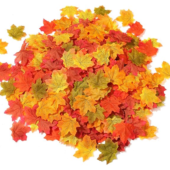 5Artifical Maple Leaves,Fall Leaves Decor, Fake Silk Leaf for Home Restaurant Centerpieces Indoor Outdoor Wedding Party Festival Party Thanksgiving Autumn Decoration