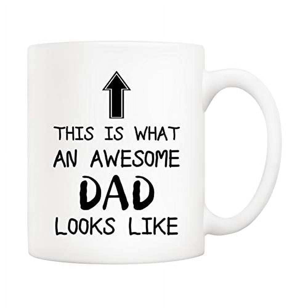 5Aup Christmas Gifts Funny Awesome Dad Coffee Mug, This Is What an Awesome Dad Looks Like, 11Oz Novelty Cups from Daughter Son, Unique Birthday and Fathers Day Gifts for Dad Father Husband Men