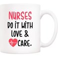 5Aup Christmas Gifts Funny Nurse Coffee Mug, Nurses Do It with Love and