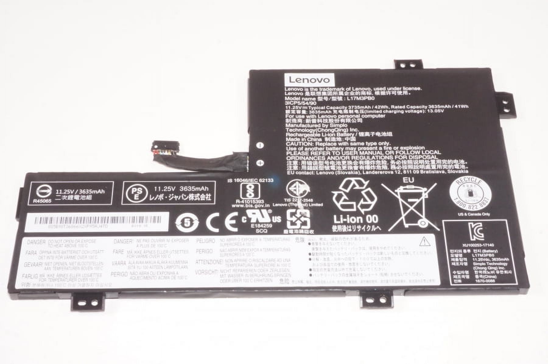 5B10T36866 Lenovo 42WH 11.25 V 3635 mAh Battery 81QC 300E CHROMEBOOK 2ND GEN