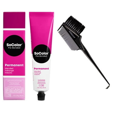 5BR - Medium Brown Brown Red , Matrix SOCOLOR Pre-Bonded PERMANENT BLENDED Hair Color Haircolor Dye, So Color EXTRA COVERAGE - Pack of 1 w/ Sleek 3-in-1 Brush/Comb