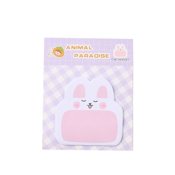 5Bag 100 Sheets Cartoon Standing Animal Shape Memo Notepads 60x59x0.07mm Rabbit Pattern to Do List Sticky Note Cartoon Self-Sticky Memo Pads DIY