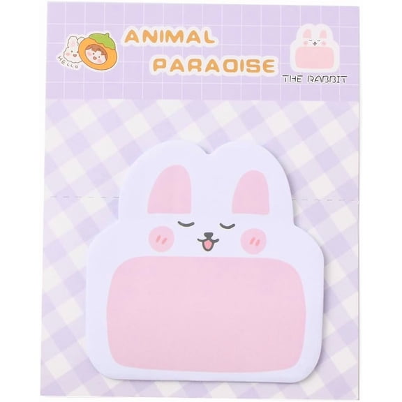 5Bag 100 Sheets Cartoon Standing Animal Shape Memo Notepads 60x59x0.07mm Rabbit Pattern to Do List Sticky Note Cartoon Self-Sticky Memo Pads