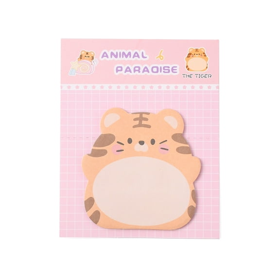 5Bag 100 Sheets Cartoon Standing Animal Shape Memo Notepads 60x60x0.07mm Tiger Pattern to Do List Sticky Note Cartoon Self-Sticky Memo Pads DIY