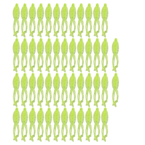 5Bag Artificial Simulation Multiple Tails Soft Worm Lure Bait Outdoor Fishing Accessorytransparent yellow