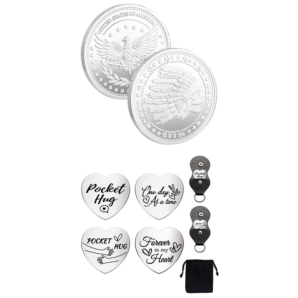 5Bag Heart Double-Sided Engraved Stainless Steel Commemorative Decision ...